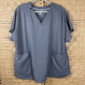 Climate Right By Cuddl Duds Scrub Top 2X Gray